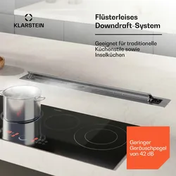 Klarstein Brisa 90 cm Edelstahl Dunstabzug versenkbar 708 m3/h A+ Edelstahl