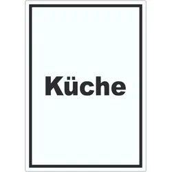 Küche Aufkleber mit Text Kitchen cucina hochkant A5 (148x210mm)