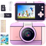 YunLone Kinderkamera DigitalKamera 2,4 Zoll Digital Kamera für Kinder Selfie fotokamera 1080P FHD Video mit 32G Karte, 4X Zoom, Kids camera fotoapparat für Jungen Mädchen 3 4 5 6 7 8 9 10 Jahre