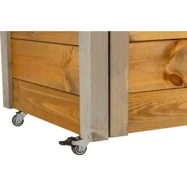 Dobar Green Label Rollbares Hochbeet 60 x 40 x 62 cm Grau-Braun
