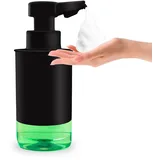 Mamiddle Seifenspender Automatisch mit Sensor Infrarot Seifenspender Elektrischer IPX5 Wasserdicht Type-C Aufladung mit Sensor Infrarot Bewegungssensor für Küche & Bad (Schaumtyp - Schwarz Acryl)