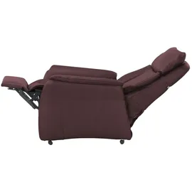 Hukla Relaxsessel Pascal Leder 77 x 115 x 90 cm Rot elektrisch, drehbar