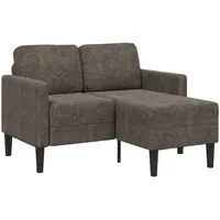 VidaXL 2er-Sofa mit Chaiselongue L-Form Dunkelgrau 125 cm Kunstleder
