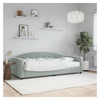 furnicato Bett Tagesbett mit Matratze Hellgrau 90x200 cm Samt grau