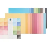 Ursus 81320099 - Scrapbook paper Block, Struktura Pearl 1, ca. 30,5 x 30,5 cm, 220 g/qm, 20 Blatt in 20 verschiedenen Farben, durchgefärbt, einseitig bedruckt mit Vintage Effekt