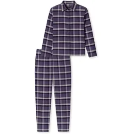 SCHIESSER Pyjama kariert Blau/Lila 4XL