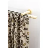 GARESA Gardinenstange GARESA "PEMPIA", beige (mattchromfarben, natur), L:220cm Ø:20mm, Holzwerkstoff, Metall, Gardinenstangen, Vorhanggarnitur, verlängerbar, Knopf m.Ausschnitte