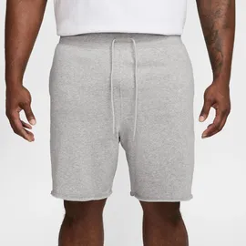 Nike Herren in dark grey heather-light smoke grey-white, Größe S grau DK grau heat), Obermaterial: 58% Baumwolle, 23% Viskose, 19% Polyester, Hosen Shorts, aus French Terry, mit Kordelverschluss, lässiger Schnitt