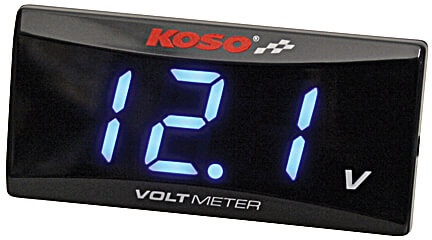 KOSO-batterijspanningsindicator voor alle 12 V DC-batterijen, zwart