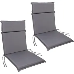 Albatros Gartenstuhl Sitzauflage 2er Set Gartenstuhlauflagen Sitzpolster Sitzkissen Outdoor Anthrazit 99x45cm, Hochlehner Auflage UV Beständig wasserabweisend geeignet für Klappstühle und Stapelstühle