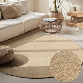 HANSE HOME Rangpur Rund Jute Teppiche, Teppich, Handgewebt, Jute, Natur, Wohnzimmer, Flur, Klassisch, Boho, Skandi