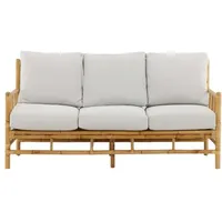 VCM ebuy24 Cane Gartensofa mit Gartenkissen 3 Person Natur
