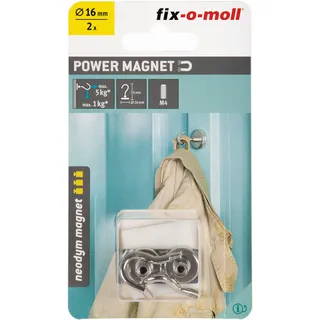 fix-o-moll Magnet-Haken Neodym 16 mm, fix-o-moll