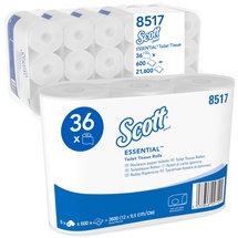 Scott Essential Toilettenpapierrollen 8517 – 2-lagiges Toilettenpapier – 6 Packungen mit je 6 Rollen