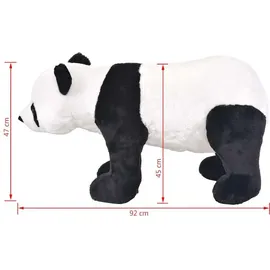 vidaXL Panda Plüschtier 47 cm Schwarz