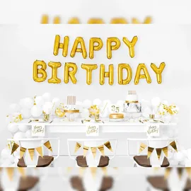 Partydeco 6 Becher Gold Folie