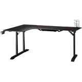 Homcom Gaming Tisch L-förmige mit Kopfhörerhaken Getränkehalterung Computertisch MDF Metall Schwarz+Rot 168 x 109 x 78 cm