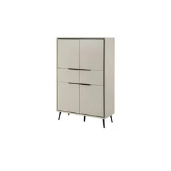 Highboard  Arluno , beige , Maße (cm): B: 90 H: 140 T: 38