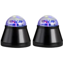 ETC Shop Tischleuchte Tischlampe Kinderlampe mit bunten Motiven, Projektionslicht, schwarz, LED 4 W, DxH 10x10,5 cm, 2er