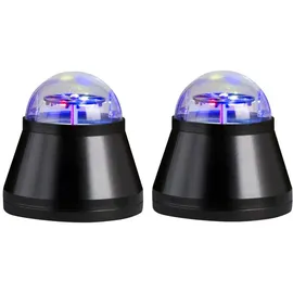 ETC Shop Tischleuchte Tischlampe Kinderlampe mit bunten Motiven, Projektionslicht, schwarz, LED 4 W, DxH 10x10,5 cm, 2er