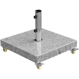 anndora® Sonnenschirmständer Schirmständer rollbar 55 kg Granit eckig + 4 Rollen