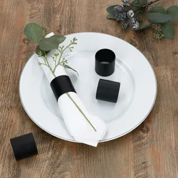 Justinus LifeStyle 4er Set Serviettenringe aus Edelstahl schwarz - 474-120
