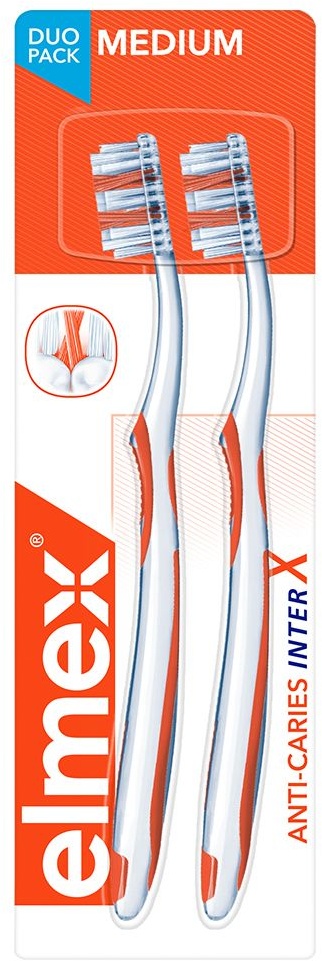 elmex® InterX Duopack protection caries medium 2 pc(s) brosse(s) à dents