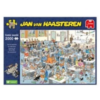 JUMBO Spiele Jumbo 1110100033 - Jan van Haasteren, Die Katzenshow, Comic-Puzzle, 2000 Teile