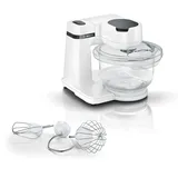 Bosch Hausgeräte Küchenmaschine Serie 2 MUMS2TW00, Tritan-Schüssel 3,8 L, Planetenrührwerk, Knethaken, Schlagbesen, Rührbesen Edelstahl, Multifunktions-Küchenmaschine, Rühr-Maschine, 700 W, weiß