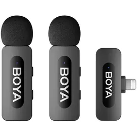 Boya BY-V2 V2.0 Drahtloses Mikrofon für Lightning (2x Sender + 1x Empfänger)