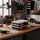 Relaxdays Sortierbox 4er Set 49 Fächer orange, schwarz, transparent