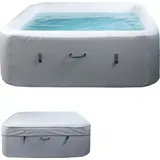 Mendler Whirlpool HWC-N97, Ersatz-Pool 5 Personen, In-/Outdoor aufblasbar Dropstitch-Gewebe, eckig 180cm grau-weiß