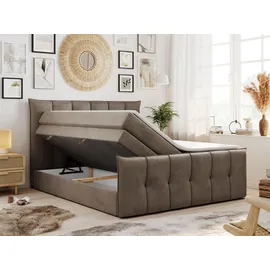 MKS Meble MKS Boxspringbett Braun, 2-Sitzer, H4, Rechteckig, 180x200 cm, Schlafzimmer, Betten, Boxspringbetten