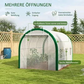 Outsunny Gewächshaus B/H/L: ca. 210x210x358 cm - Weiss