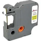 Ampertec Label Band kompatibel zu Dymo D1 43618 (S0720790) schwarz auf gelb 6mm x 7m