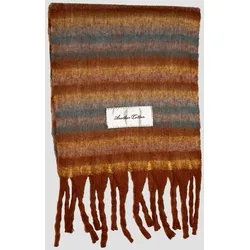 Another Cotton Lab Oversized Schal brown mixed stripes Gr. Uni