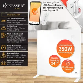 Kesser KESSER® Infrarotheizung Energiesparend Infrarot Standgerät & Wandmontage Elektroheizung mit Fernbedienung Thermostat & App-Steuerung Elektrisch Heizpaneel Heizung Konvektor Standfüße