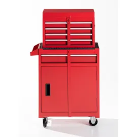 Tech-Craft 2 in 1 Werkstattwagen, 5 Schubladen - Rot