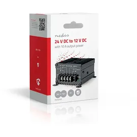 Nedis Stromwandler - Auto Angetrieben - 24 V DC - 12 V DC - 120 W - Schraubklemme - Ausgestattet mit Einer Sicherung - Schwarz