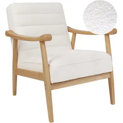 Sessel LEKNES Bouclé Cremeweiß