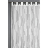 GARDINIA Vorhang mit angenähten Schlaufen, Scherli Gardine, Transparenter Schlaufenschal, Scherli, Natur, 140 x 245 cm