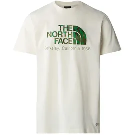 The North Face Berkeley California T-Shirt White Dune/Optic Emerald Generative Camo Print S