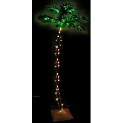 vidaXL Künstliche Palme mit 96 LEDs Warmweiß 180 cm