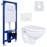 Belvit Wand-WC mit WC-Sitz Weiß