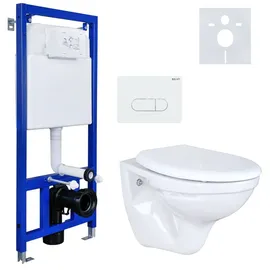 Belvit Wand-WC mit WC-Sitz Weiß