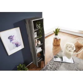 MASSIVMOEBEL24.DE Akazie 45 x 36 x 185 cm grau lackiert / grau