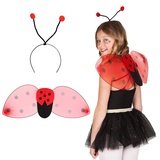 Boland 52853 - Kostüm Set Marienkäfer, Haarreif und Flügel, Kostüm Zubehör für Karneval oder Halloween, Faschingskostüme Kinder