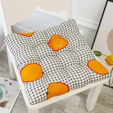 Hixingo 2er Set Cozy Sitzkissen mit Haltebändern, Weiche Stuhlkissen Waschbar Sitzkissen Stuhl, Modernität Bodenkissen für Indoor und Outdoor (40x40cm(2er Set),Orange Raster)