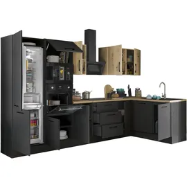 BASIC by Balculina Winkelküche Turin L-Form 340 cm schwarz