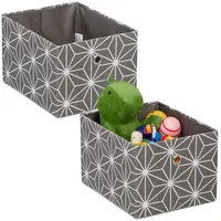 Relaxdays Aufbewahrungsbox 16 x 20 x 25 cm 2-tlg. grau/weiß